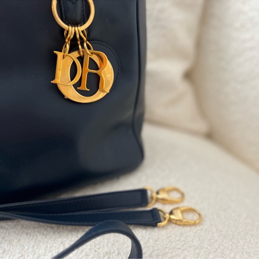 Christian Dior Lady Dior 2 Way Tote Bag Navy - Picture 11 of 14